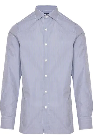 Finamore Heren, Overhemden, Blauw, Maat: M Katoen