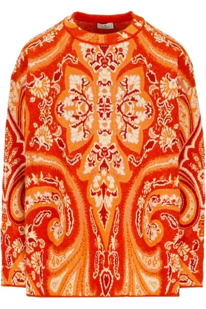 Etro Dames, Truien, Oranje, Maat: S Wol