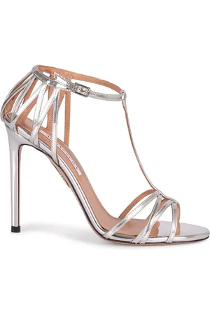 Aquazzura Dames, Schoenen, Grijs, Maat: 37 1/2 EU Leer