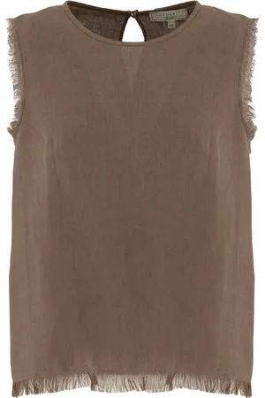 ANTONELLI Dames, Tops, Bruin, Maat: XS Linnen