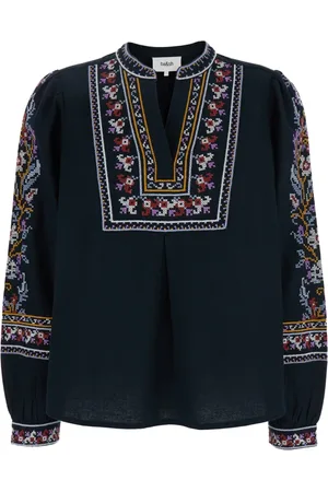Bash Dames, Blouses & Shirts, Blauw, Maat: S Katoen