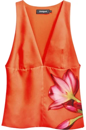 Desigual Dames, Tops, Oranje, Maat: L Poliester