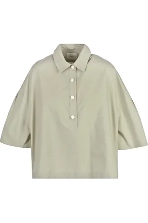 ALYSI Dames, Blouses & Shirts, Groen, Maat: M Katoen