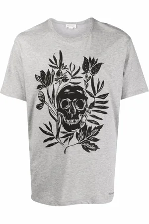 Alexander McQueen Heren, Tops, Grijs, Maat: S Katoen