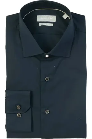 Michael Kors Heren, Overhemden, Blauw, Maat: L Katoen