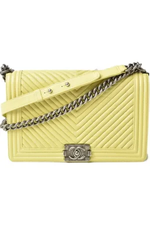 CHANEL Dames, Pre-owned, Geel, Maat: ONE Size Leer