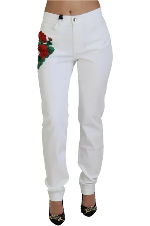 Dolce & Gabbana Dames, Broeken, Wit, Maat: S Katoen