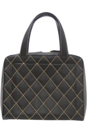 CHANEL Unisex, Pre-owned, Zwart, Maat: ONE Size Leer