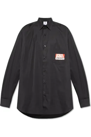 Vetements Heren, Overhemden, Zwart, Maat: L Katoen