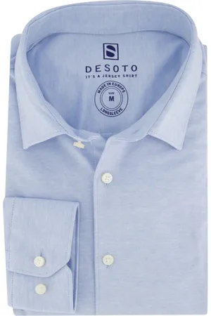 DESOTO Heren, Overhemden, Blauw, Maat: XL Katoen