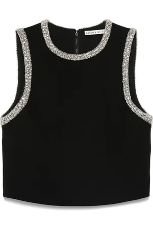 ALICE+OLIVIA Dames, Tops, Zwart, Maat: L Synthetisch