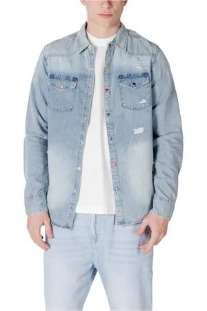 GIANNI LUPO Heren, Overhemden, Blauw, Maat: S Katoen