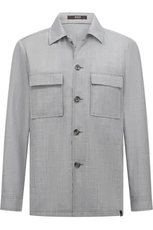 Boggi Milano Heren, Jassen, Grijs, Maat: M Wol