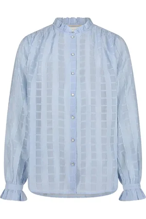 NUKUS Dames, Blouses & Shirts, Blauw, Maat: L Nylon