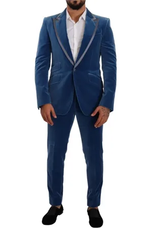 Dolce & Gabbana Heren, Pakken, Blauw, Maat: M Velours