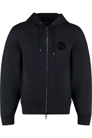 Giorgio Armani Heren, Sweatshirts & Hoodies, Blauw, Maat: L Velours