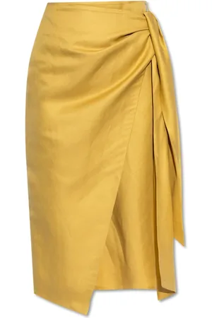 Max Mara Dames, Rokken, Geel, Maat: S Linnen