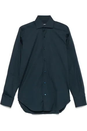 BARBA Heren, Overhemden, Blauw, Maat: L Katoen