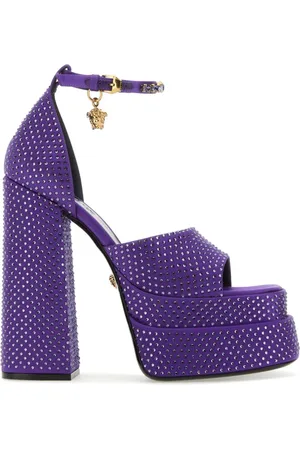 VERSACE Dames, Schoenen, Paars, Maat: 38 1/2 EU Satijn