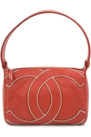 CHANEL Dames, Pre-owned, Rood, Maat: ONE Size Leer