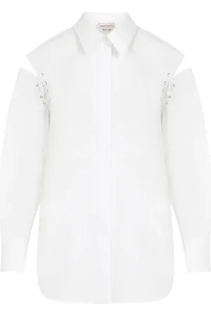 Alexander McQueen Dames, Blouses & Shirts, Wit, Maat: S Katoen