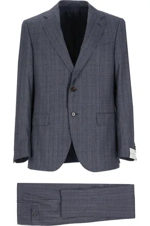 CARUSO Heren, Pakken, Blauw, Maat: M Wol