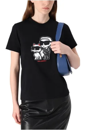 Karl Lagerfeld Dames, Tops, Zwart, Maat: S Katoen
