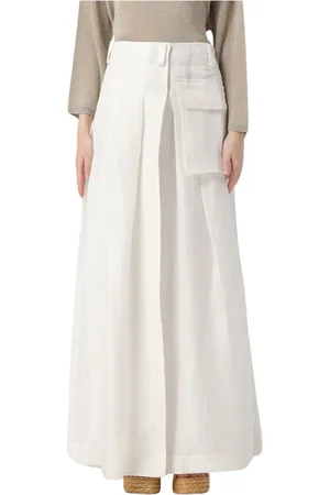 Alberta Ferretti Dames, Rokken, Wit, Maat: S Linnen