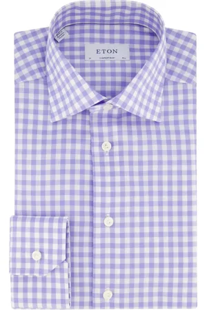 Eton Heren, Overhemden, Paars, Maat: 4XL Katoen