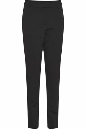 Ichi Dames, Broeken, Zwart, Maat: L Viscose