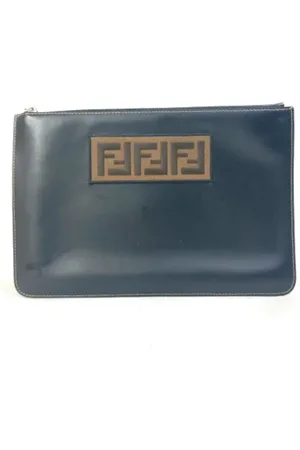 Fendi Dames, Pre-owned, Blauw, Maat: ONE Size Leer
