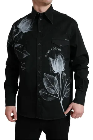 Dolce & Gabbana Heren, Overhemden, Zwart, Maat: L Katoen