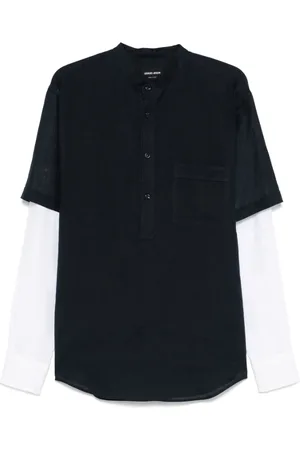 Giorgio Armani Heren, Overhemden, Blauw, Maat: M