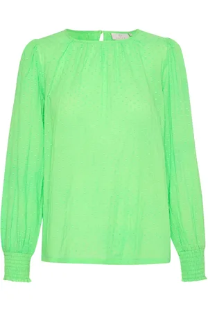 Kaffe Dames, Blouses & Shirts, Groen, Maat: L Katoen