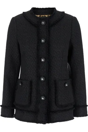 Dolce & Gabbana Dames, Jassen, Zwart, Maat: XS Tweed