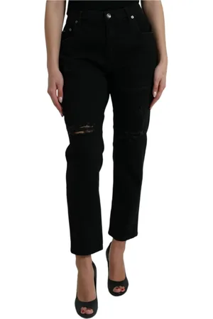 Dolce & Gabbana Dames, Jeans, Zwart, Maat: XS Katoen