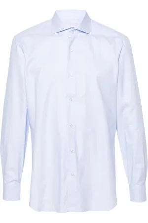 BARBA Heren, Overhemden, Blauw, Maat: 4XL Katoen