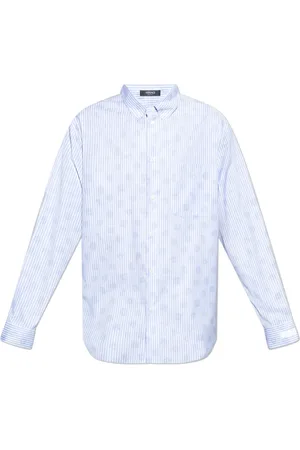 VERSACE Heren, Overhemden, Blauw, Maat: 2XL Katoen