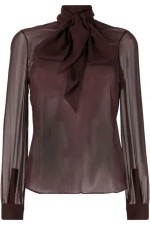 Saint Laurent Dames, Blouses & Shirts, Bruin, Maat: L Zijde