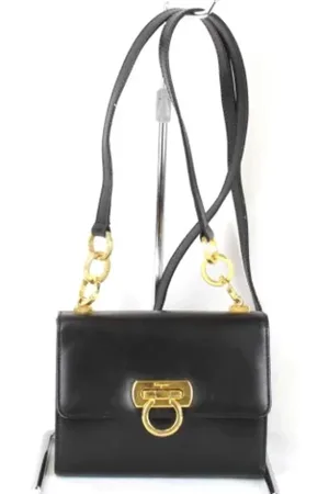 Salvatore Ferragamo Dames, Pre-owned, Zwart, Maat: ONE Size Leer