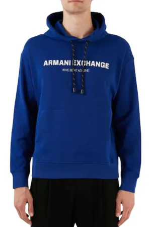 Armani Exchange Heren, Sweatshirts & Hoodies, Blauw, Maat: XL Katoen