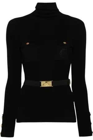 Elisabetta Franchi Dames, Tops, Zwart, Maat: L Zijde