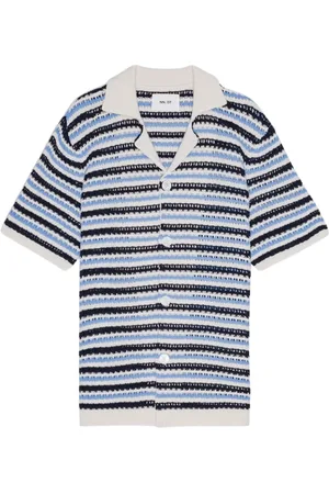 NN.07 Heren, Overhemden, Blauw, Maat: S Katoen