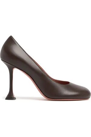 Amina Muaddi Dames, Schoenen, Bruin, Maat: 36 1/2 EU Leer
