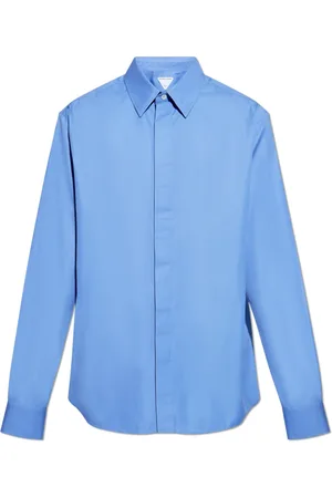 Bottega Veneta Heren, Overhemden, Blauw, Maat: L Katoen
