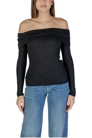 JACQUELINE DE YONG Dames, Tops, Zwart, Maat: M Katoen