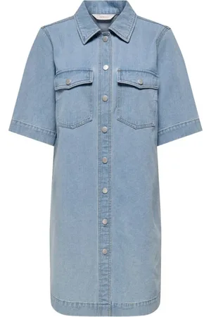 ONLY Dames, Jurken, Blauw, Maat: L Denim