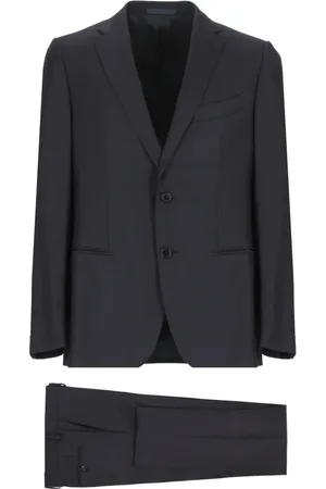 CARUSO Heren, Pakken, Blauw, Maat: L Wol