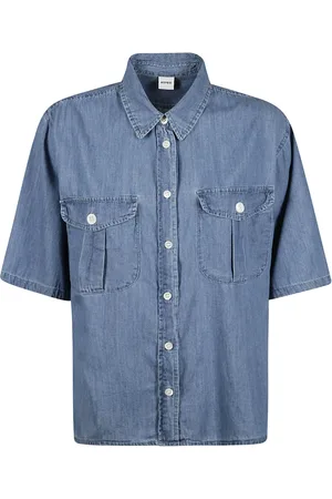 Aspesi Dames, Blouses & Shirts, Blauw, Maat: S Katoen