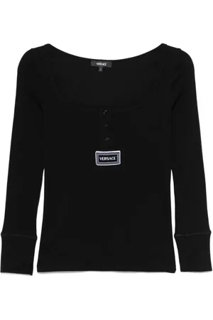 VERSACE Dames, Tops, Zwart, Maat: L